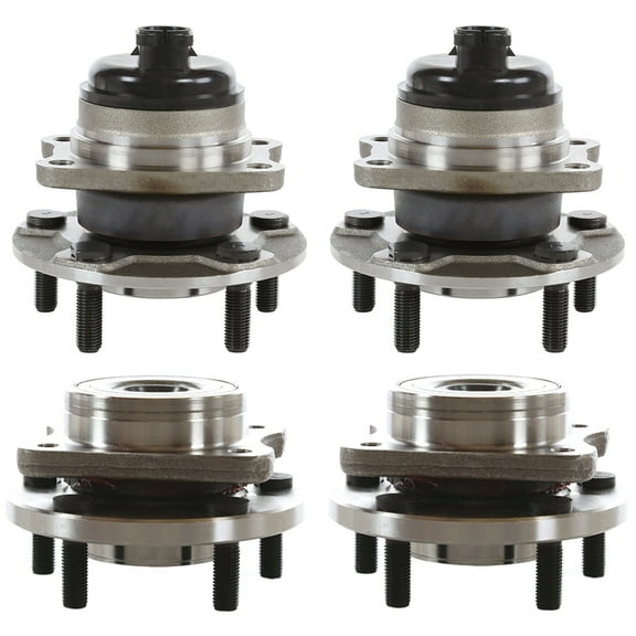 AutoShack Front & Rear Wheel Hub Bearing Assemblies without ABS | Replacement for 2001-2007 Dodge Caravan 2001-2007 Dodge Grand Caravan | 4-PC