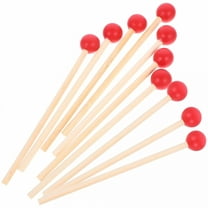 BESTSKY 12 Pcs Toy Wooden Drumsticks Red Drumsticks Bass Drum Sticks Musical Tools Child Toddler