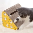 thumbnail image 4 of Rascador para gatos portátil, seguro, triangular, de doble ranura, con bola de campana para interiores, 4 of 5