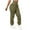 Army Green, variant on Erwazi Women Solid Joggers Pants Casual Elastic Waist Pleated Pant with Pocket