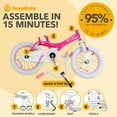 thumbnail image 3 of RoyalBaby Princess Girl Bike 16" w/Training Wheels & Kickstand, Bunny/Fuchsia, 3 of 12