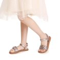 thumbnail image 2 of Sandalias para Niñas DREAM PAIRS SDSD222K Oro Rosa Trenzadas Planas, 2 of 7