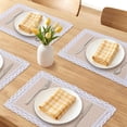 thumbnail image 2 of Unique Bargains Rustic Set of 4 Rectangle Woven Placemats Apricot 17.7x11.8inch, 2 of 6