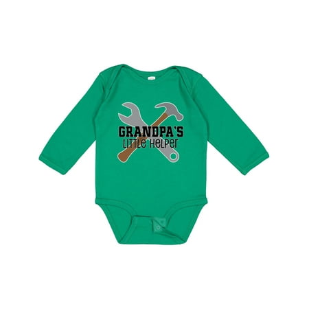 

Inktastic Grandpa Little Helper Gift Baby Boy Long Sleeve Bodysuit