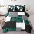 thumbnail image 1 of YST Ensemble de Douillette 7 Pcs à Rayures Noires et Blanches pour Garçons Filles, Lit en Sac Grand Guépard Vert Pin, Ensembles de Literie Style Moderne, Ensembles de Lit Réversibles Abstraits avec Ensemble de Draps, 1 of 5