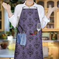 thumbnail image 6 of Purple Gothic Bat Pattern Apron-Garden Aprons for Women with Pockets-Cotton Linen Waterproof Kitchen Cooking Gardening Aprons Adjustable for Kitchen,Cooking,BBQ and Salon 33x27 Inch, 6 of 7
