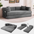 thumbnail image 1 of Gaderth 78.8 Inch Convertible Sofa Bed, 5 In 1 Modular Corduroy Sleeper Sofa with Adjustable Armrests, No Assembly Futon Couch Floor Bed for Small Living Room, Guest Room, Apartment, 1 of 9