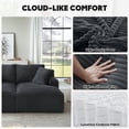 thumbnail image 6 of Aukfa Oversized Double Chaise Lounge Modular Boneless Couch for Living Room, 2 Cup Holders, 4 Pillows, Corduroy, Dark Gray, 6 of 9