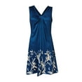 thumbnail image 4 of Robes de Plage pour Femmes Été Sans Manches Bohème à Imprimé Floral Robe Débardeur Froncée Décontractée Ample à Col en V Mini Robe d'Été, 4 of 5