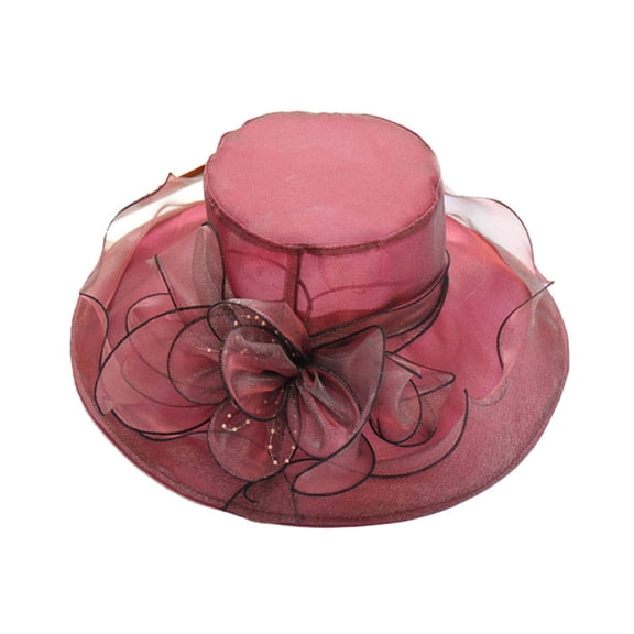 Opolski Floral Organza Wide Brim Church Kentucky Derby Fascinator Lady Tea Party Sun Hat