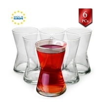 LAV Turkish Tea Glasses, Hot Beverages Cups Set of 6, 4.75 fl oz