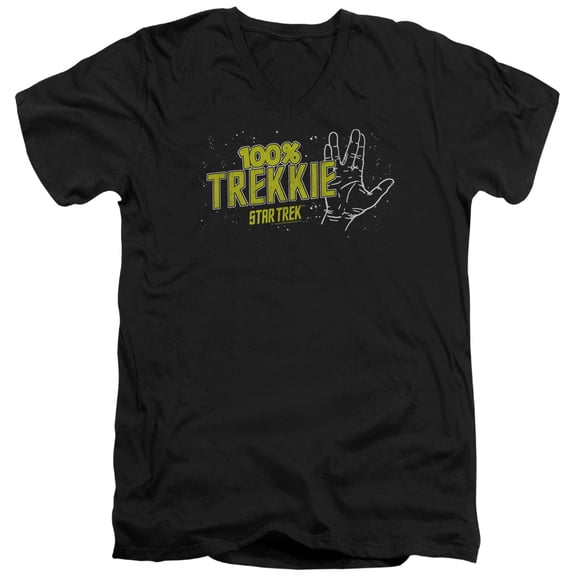 Star Trek Trekkie Adult V-Neck T-Shirt Black