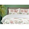 thumbnail image 2 of Ambesonne Pastel Floral Duvet Cover Set, Leafy Butterflies, King, Sage Green Tan Pale Pink, 2 of 4