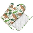 thumbnail image 5 of ZNDUO Non-Slip Cooking Oven Gloves, Watercolor Forest Tiger Doodle Art Pattern Oven Mitts and Pot Holders Set, 5 of 8