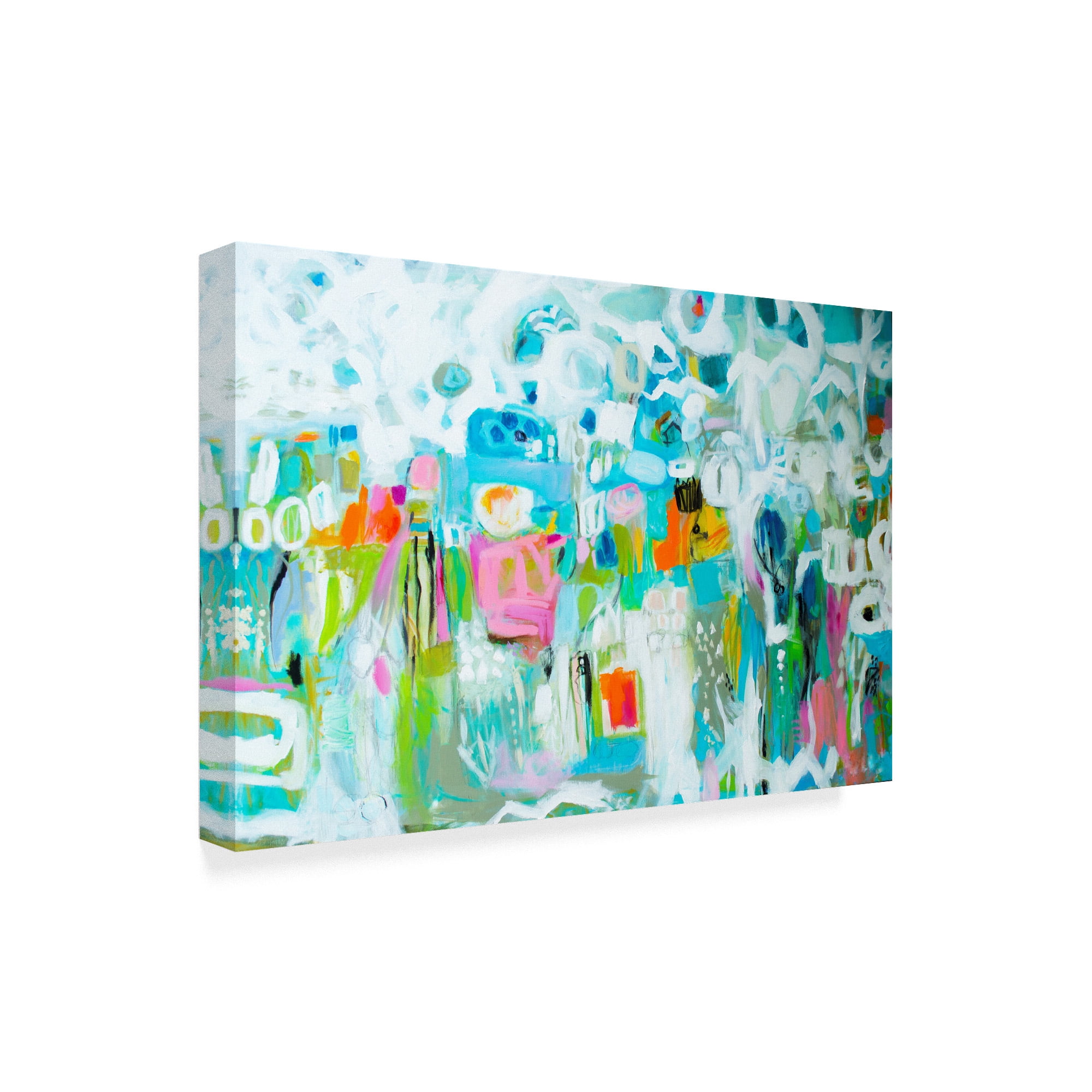 Trademark Fine Art 'Abstract Blue Collage' Canvas Art by Karen Fields