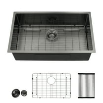 Logmey Stainless Steel Undermount Kitchen Sink 32x19 Single Bowl Gunmetal Black Sink