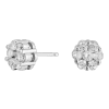 Cate & Chloe Nova 18k White Gold Plated Cluster Stud Earrings with Simulated Diamonds Crystals for Women