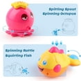Baby Bath Toys w/ Organizer, Water Squirting Octopus, Wind Up Swimming ...