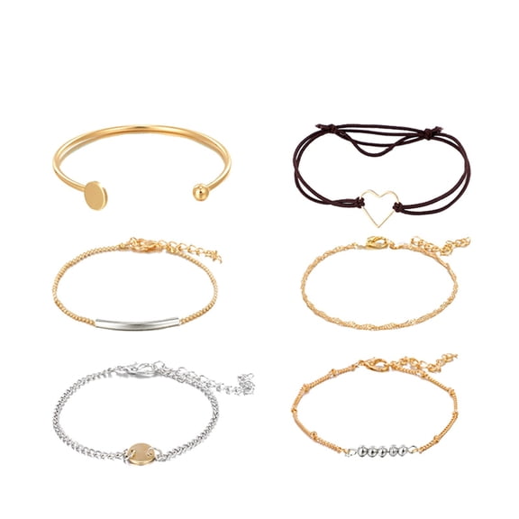 Valentine's Day Gifts for Woman Personalized Fashion Bangle Bracelet S^Imple Bohemian L^Ove Bracelet Bracelet 6 Piece Set Female Multicolor