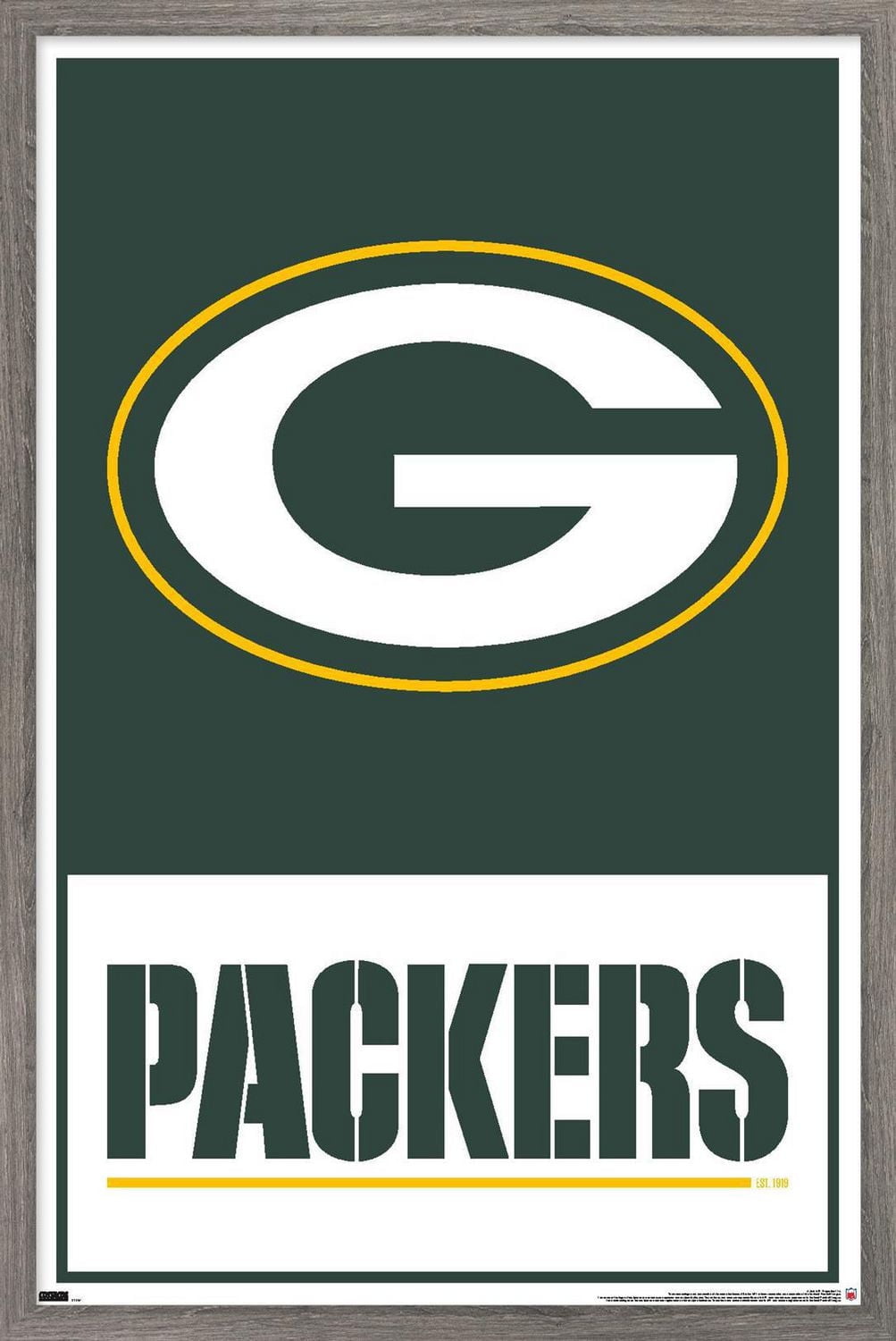NFL Green Bay Packers - Logo 21 Wall Poster with Push Pins, 14.725" x 22.375"