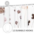thumbnail image 5 of Extra Long Shower Curtain 72 x 84, Watercolor Floral Fabric Shower Curtain, Brown Beige Flower Decorative Bathroom Shower Curtain Set with Hooks, 5 of 5