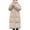 Khaki, variant on Fartey Womens Long Quilted Coat Winter Full Zip Thickened Warm Coats Loose Casual Hooded Padded Jacket Solid Color Long Sleeve Parka Jackets with Pockets