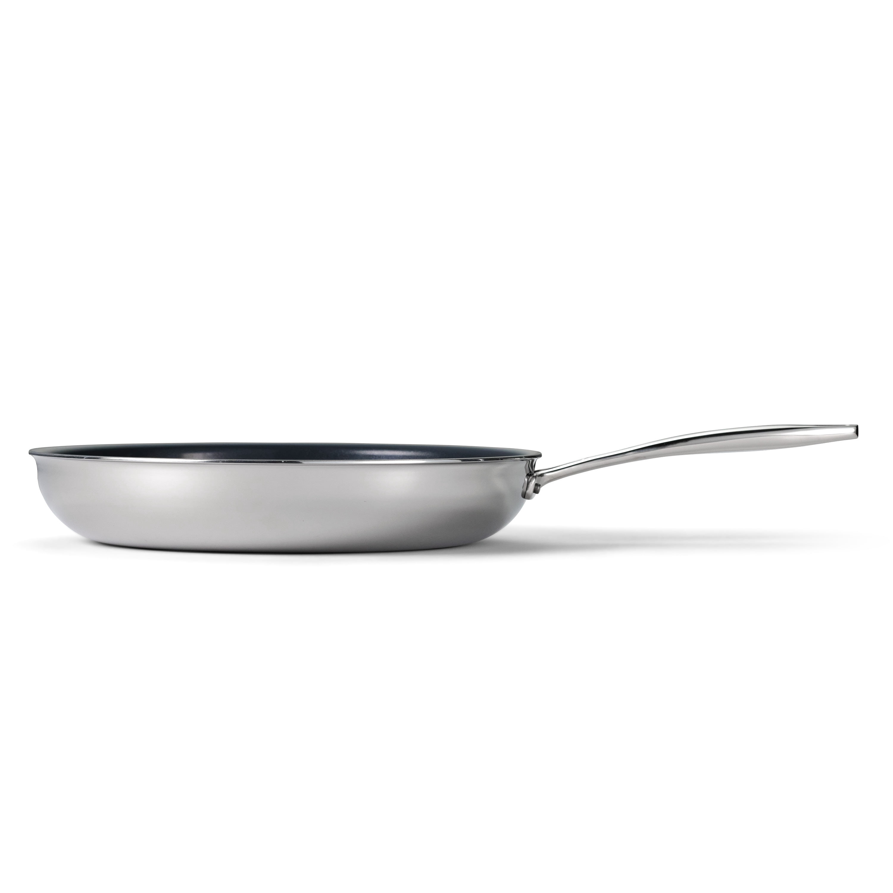 Tramontina Signature 12-Inch Tri-Ply Clad Stainless Steel Large Frying Pan with Ceramic Non Stick Interior, Oven-Safe, Dishwasher-Safe, Induction-Ready