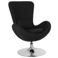 thumbnail image 1 of Egg Series Black Fabric Side Reception Chair, 1 of 9