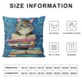 thumbnail image 5 of Creowell Watercolor Animal Pillows Farmhouse Decorative Lively Owl Read Books Pillow Cover Square Cushion Cover Pillowcase for Kids Room Chair, 5 of 5