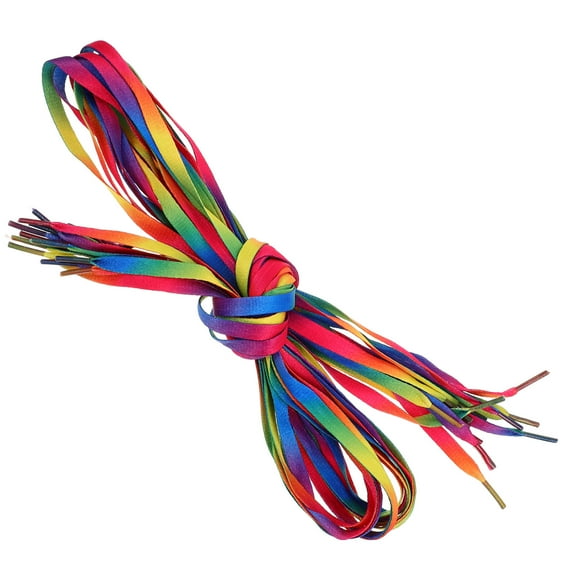 GOOHOCHY 6Pairs Durable Flat Shoelaces For Shoes And Sneakers Rainbow Color 100Cm X 0.39In