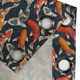 thumbnail image 4 of Ambesonne Koi Fish Grommet Curtain, Japanese Carp Peaceful Art, 50"x84", Dark Petrol Blue and Orange, 4 of 5