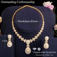 thumbnail image 5 of Yellow Gold Plated Drop Leaf Necklace Earring Set CZ Jewelry for Brides Wedding, 5 of 9