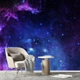 thumbnail image 3 of Idea4wall 7pcs Vast Starry Sky Galaxy Stick Wallpaper Removable Wall Murals Large Wall Stickers for Home Decoration, 96"x168", 3 of 5