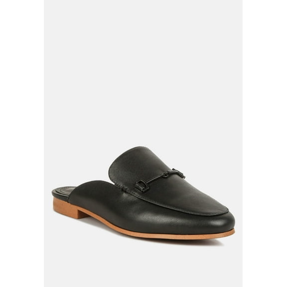 KRISTY Horsebit Embellished Mules in Black