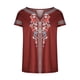 thumbnail image 4 of Camiseta de manga corta con estampado étnico y cuello en V informal de temperamento de verano para mujer Top Pompotops hkajfhjk472006, 4 of 8