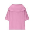 thumbnail image 6 of Bmawag Womens Blouses Dressy Casual 3/4 Sleeve Hooded Plus Size Solid Color Turndown Collar Pullover Shirts Women's Trendy Casual Loose Blouses Gifts for Women Pink M, 6 of 8