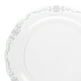 thumbnail image 2 of Smarty 7.5" Clear Silver Vintage Round Disposable Plastic Salad Plates 120ct, 2 of 7