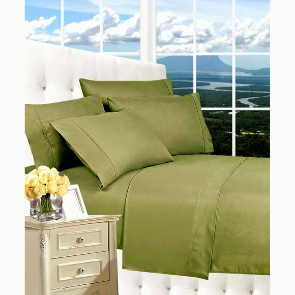 SilkyLux Premier Soft Hotel Bed Sheet Set - Wrinkle-Free Luxury 1500 Thread Count Deep Pocket 4-Piece Sage Green Sheets - Softest Quality up to 16"