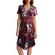 thumbnail image 1 of Vestido Informal Fluido Con Cuello En V y Estampado Para Mujer, Con Bolsillos, Falda Larga Cómoda Para Uso Diario, 1 of 3