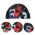 thumbnail image 3 of Unique Bargains 1 Pc Durable Swim Cap Black Red White Gray, 3 of 6