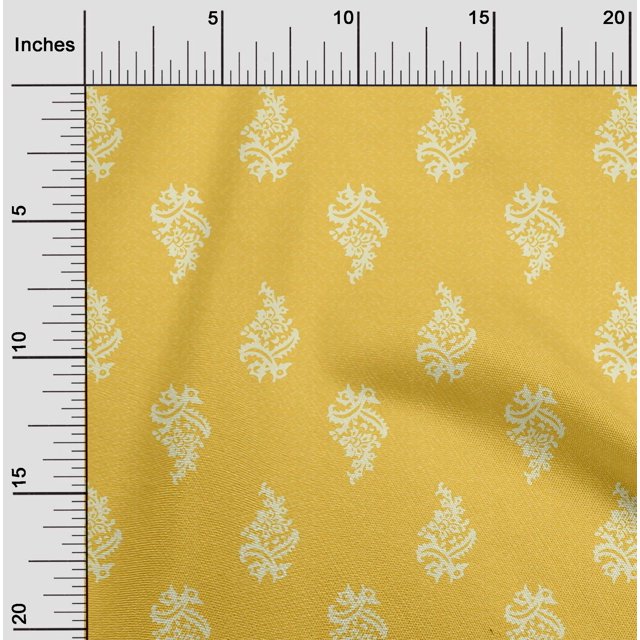 oneOone Polyester Lycra Fabric Leaves & Floral Block Decor Fabric Printed BTY 56 Inch Wide