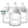 Philips Avent Natural Glass Baby Bottle, 4oz, 3pk, SCF701/37
