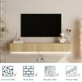 thumbnail image 3 of Aukfa Modern Floating TV Stand Wall Mounted for TVs up to 70 with 16 Color LEDs, Natural, 3 of 7