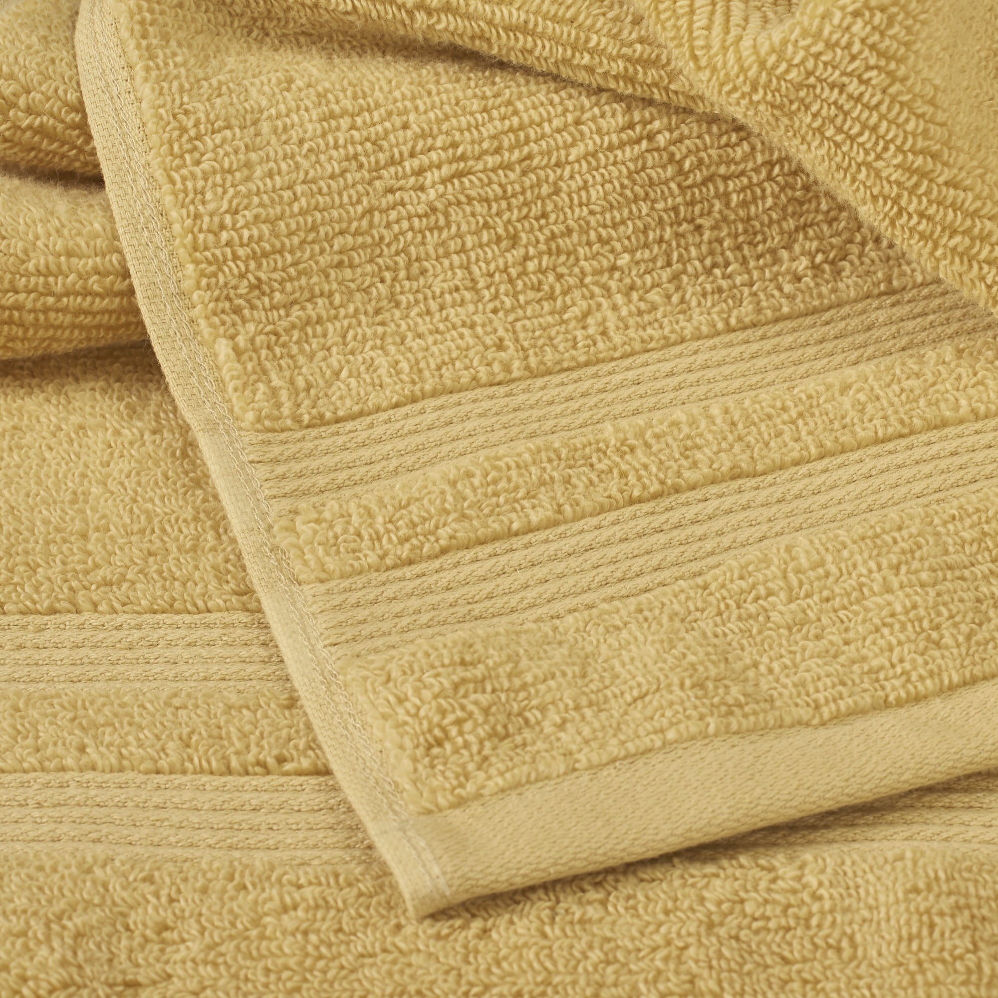 Mainstays Performance Cotton Hand Towel, Super Soft Quick Dry Fade Resistant, Solid Yellow