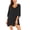 Black, variant on Women's Sleepshirt Deep V Neck Nightgown Batwing Nightshirt Oversized Sleepwear