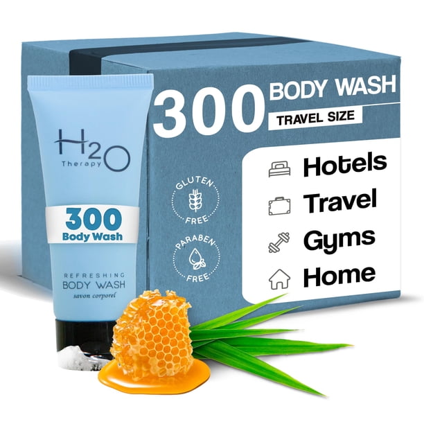 H2O Therapy Jabón de baño corporal Tamaño de viaje Hotel Hospitalidad 0.85 oz (Caja de 300)