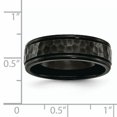 thumbnail image 6 of Stainless Steel 7mm Black IP-plated Hammered and Polished Band, 6 of 7