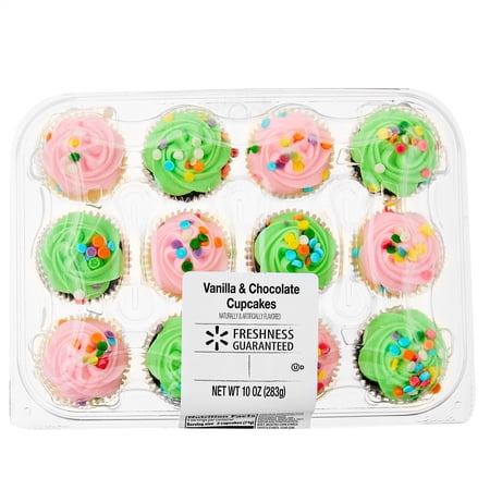 Freshness Guaranteed Spring Vanilla and Chocolate Mini Cupcakes, 10 oz, 12 Count