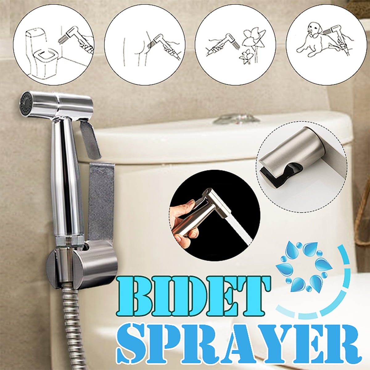 High Quality Hand Held Toilet Bidet Sprayer Bathroom Shower Water Spray Head Kit 