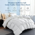 thumbnail image 2 of Dafinner Quill‑Free Goose Feather Down Fibers Comforter Twin Size, Silky‑Soft & Breathable Egyptian Cotton‑Blend Shell, Medium Warm All Seasons Duvet Insert(68x90, White), 2 of 9